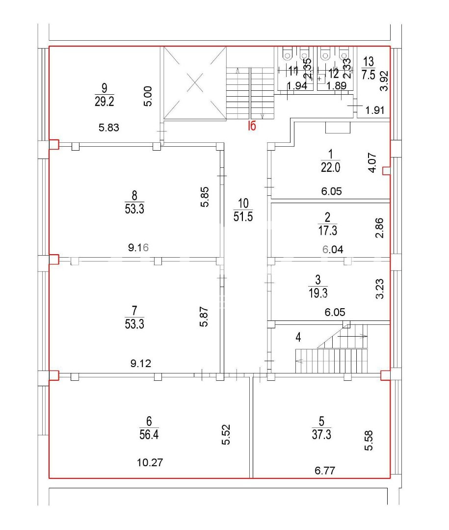 Планировка офиса 1182.3 м², 1 этаж, БЦ «Apart Ville»